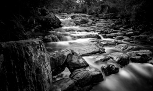 Grayscale Time Lapse Photography Of River photo