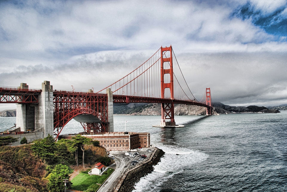 Golden gate golden gate bridge water photo