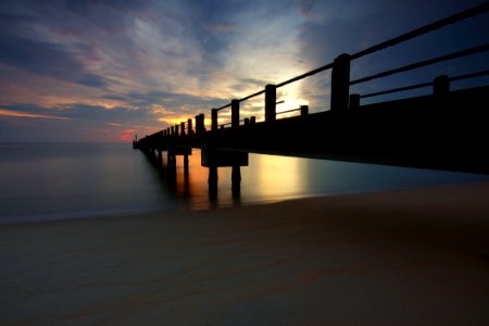 Dock Photo During Sunrise photo