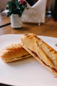 Bread On White Ceramic Plate photo