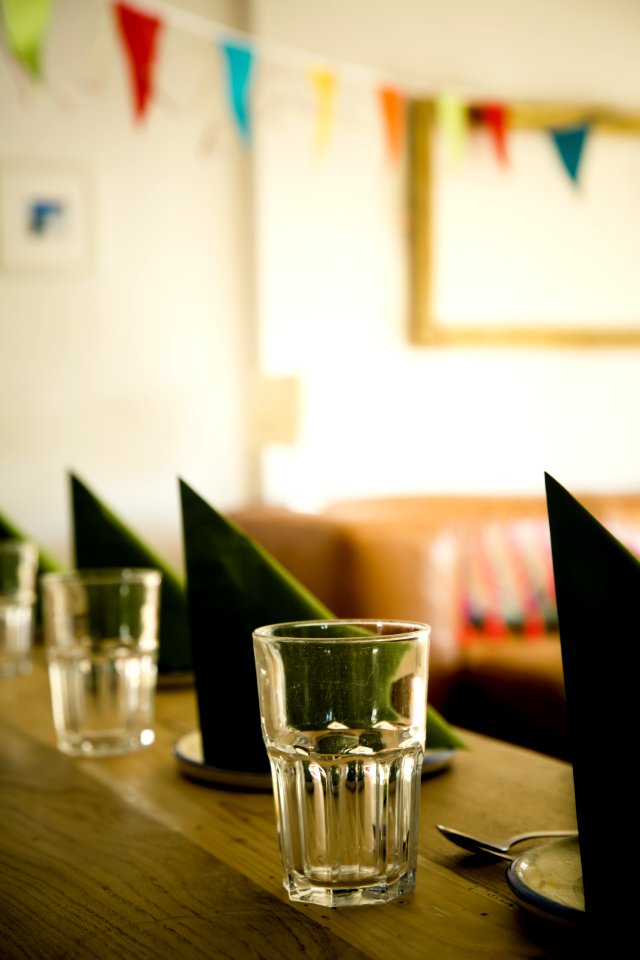 Clear Drinking Glasses In Tilt Shift Lens Photography