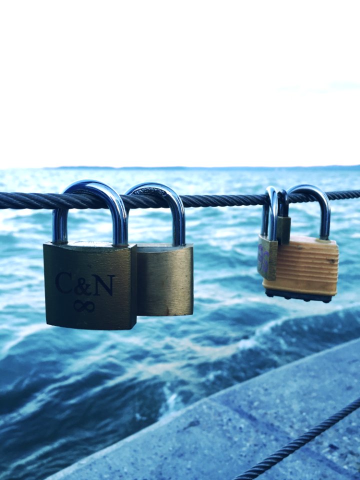 Brass C And N Initials Hanged Lock