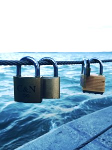 Brass C And N Initials Hanged Lock