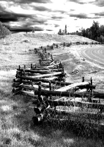 Gray Scale Photography Of Brown Wooden Fence photo