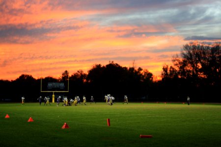 Football Game At Sunset