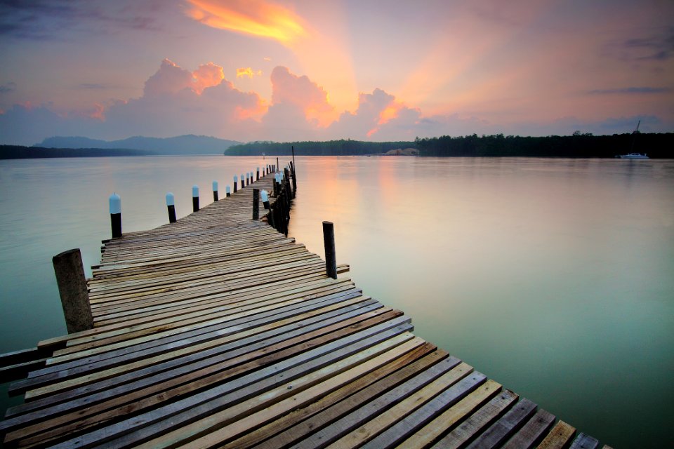 Wooden Pier At Sunset
