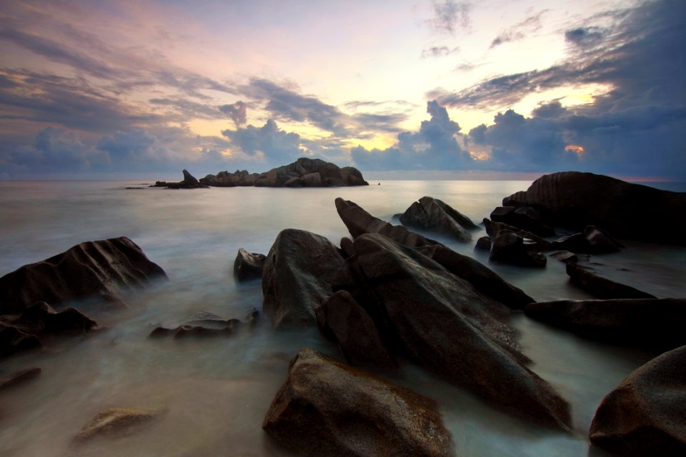 Rocky Beach At Sunset