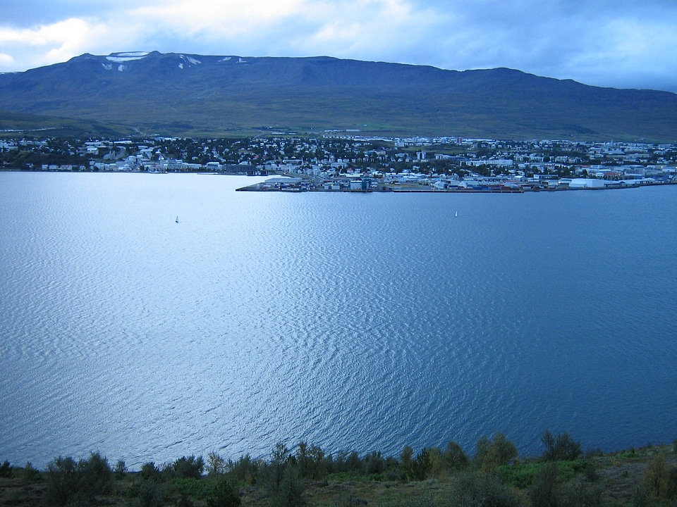 Mountains fjord bay photo