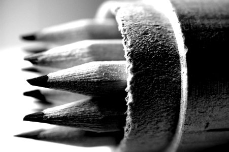 Black And White Photo Of Pencils photo