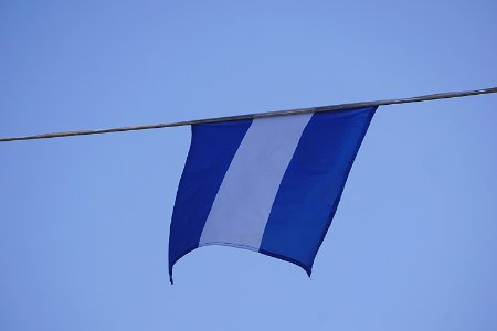 Blue And White Stripe Flag photo