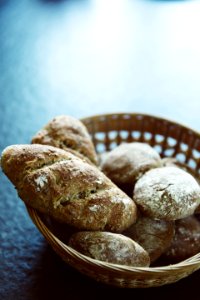 Brown Bread On Brown Woven Basket photo