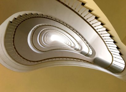 Beige And Brown Spiral Stair photo