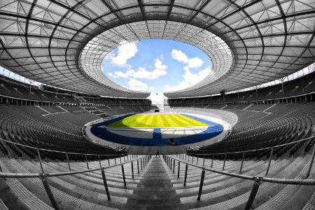 Selective Color Photography Of Person At Soccer Stadium During Daytime photo