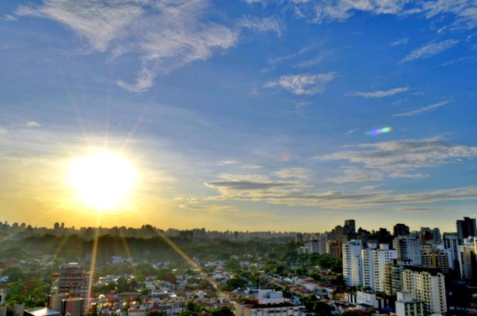 Raw Houses And City Buildings During Dawn photo