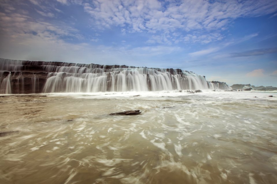 Waterfall On Rocks