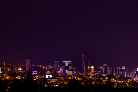 Skyline View During Night Time photo