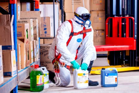 Worker With Industrial Chemicals photo