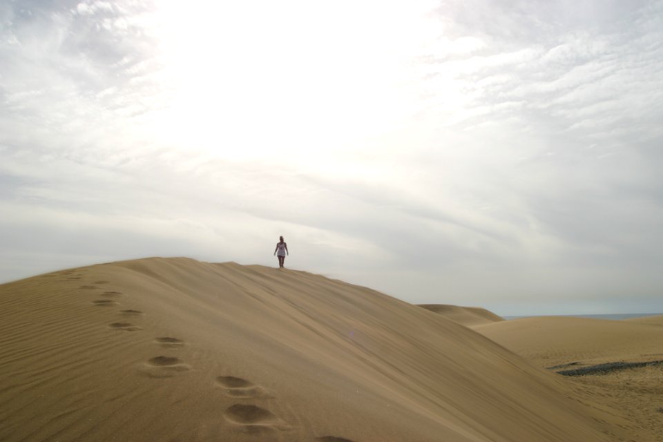Traveler On Sand Dune