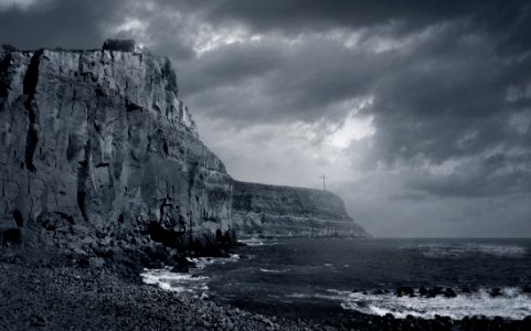 Cliff Over Rocky Beach photo