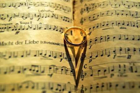 Gold Band On Music Score