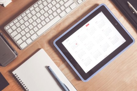 Grey Apple Keyboard And Grey Ipad photo