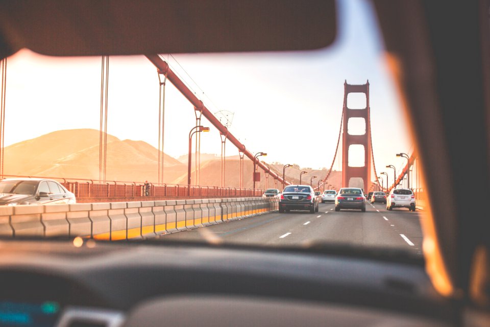 Black Cars On Golden Gate Bridge At Daytime