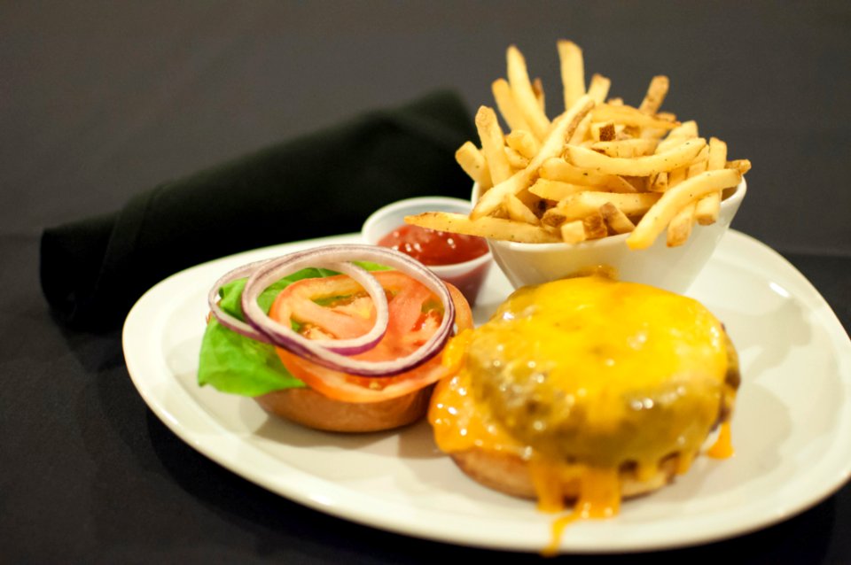 Fast Food On A White Plate