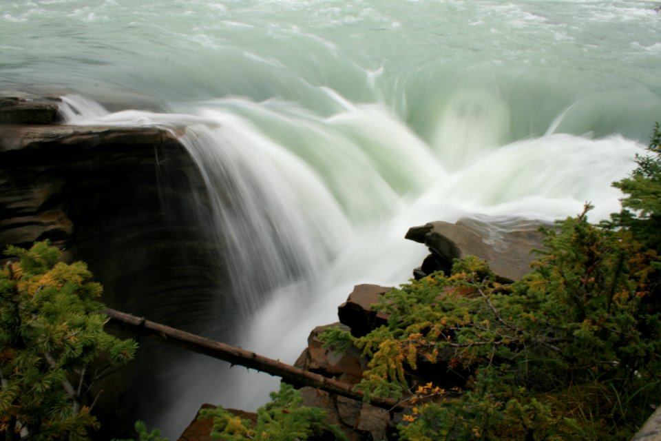 Green Trees Near The Waterfall