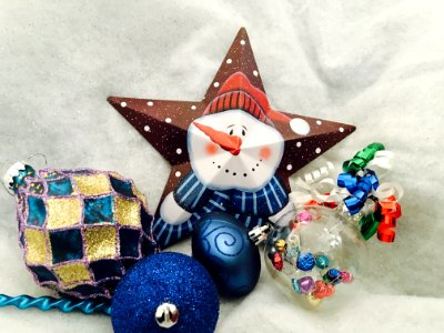 Snowman Print Star Decor
