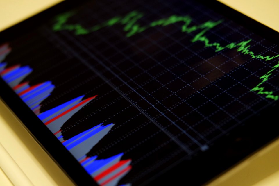 Black Blue And Red Graph Illustration