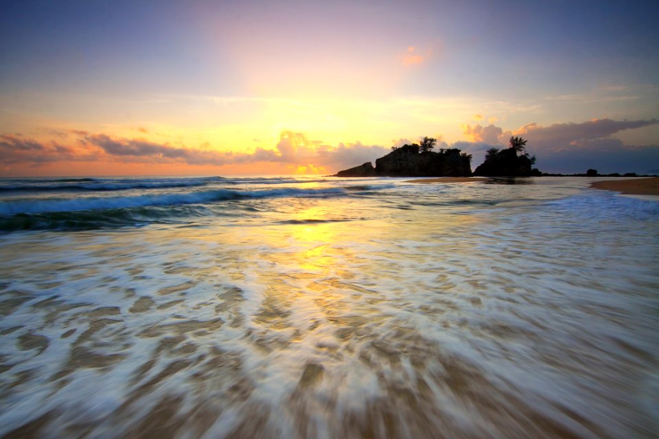 Beach Under Grey Sky