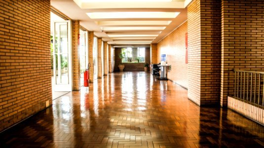 Brown Wooden Flooring Hallway photo