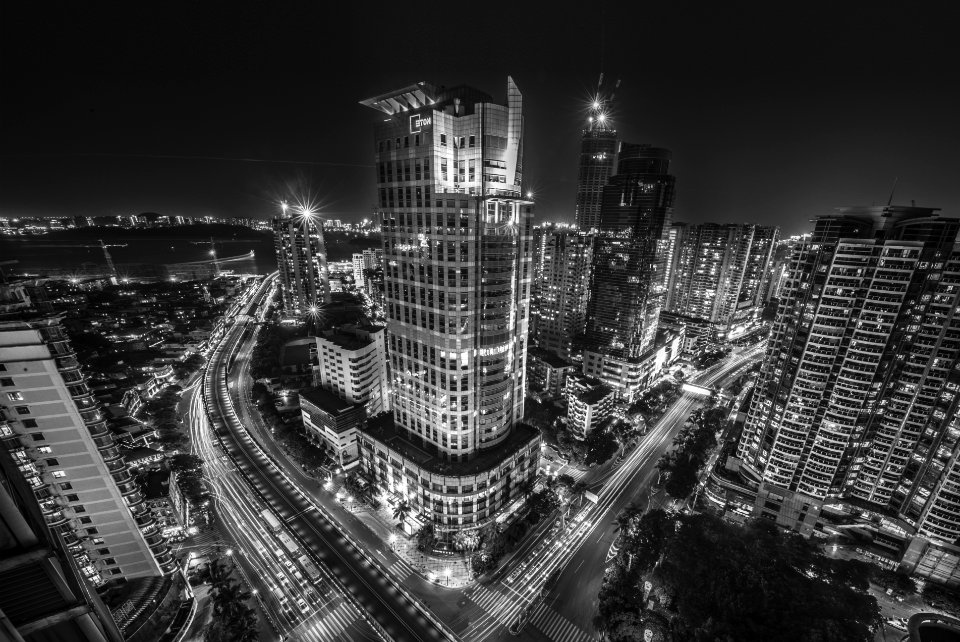 City Buildings At Night Time