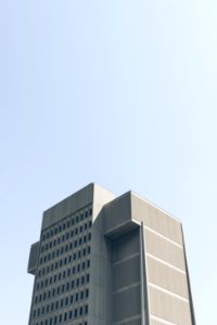 Modern Skyscraper Against Blue Skies