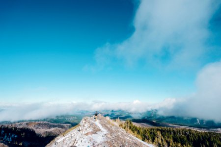Hiker On Mountain Summit