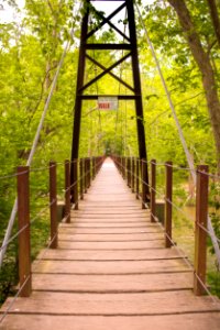 Wooden Bridge Over River