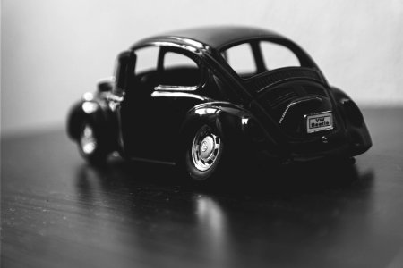 Black Volkswagen Beetle Grayscale Photography photo