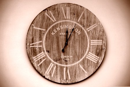Kensington Brown Round Wall Analog Clock photo