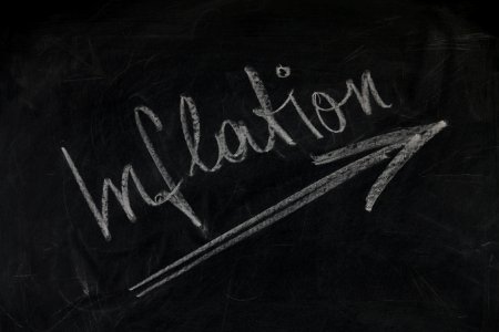 White And Black Inflation Chalk Board Writing photo