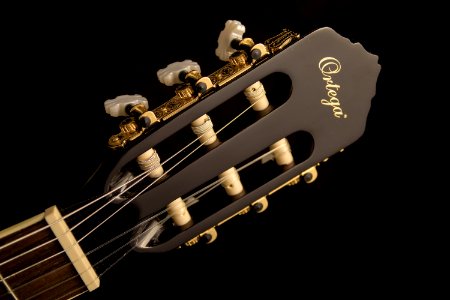 Black Ortega Guitar Headstock photo
