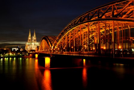Architectural Photo Of Bridge During Nighttime photo