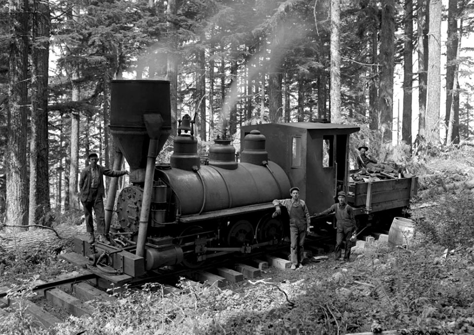Greyscale Photography Of 3 Person Beside Train On Forest