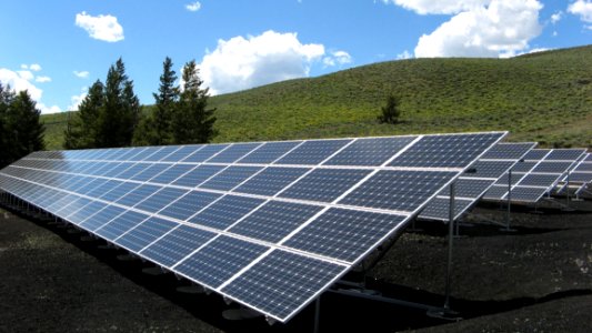 Black And Silver Solar Panels photo