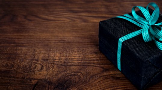 Black Box With Green Bow Accent photo