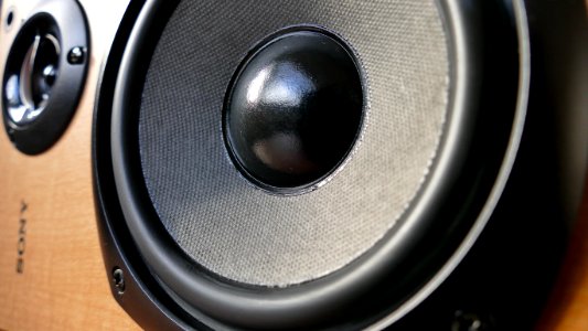 Closed Up Photography Of Brown Wooden Framed Sony Speaker