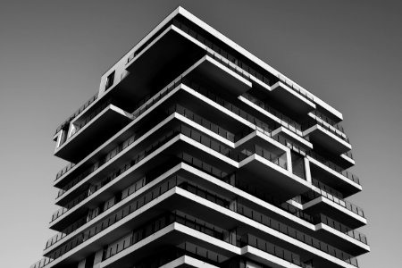 Grayscale Photo Of Concrete Building photo