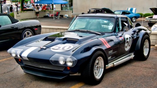 Blue Racing Coupe In The Parking Area