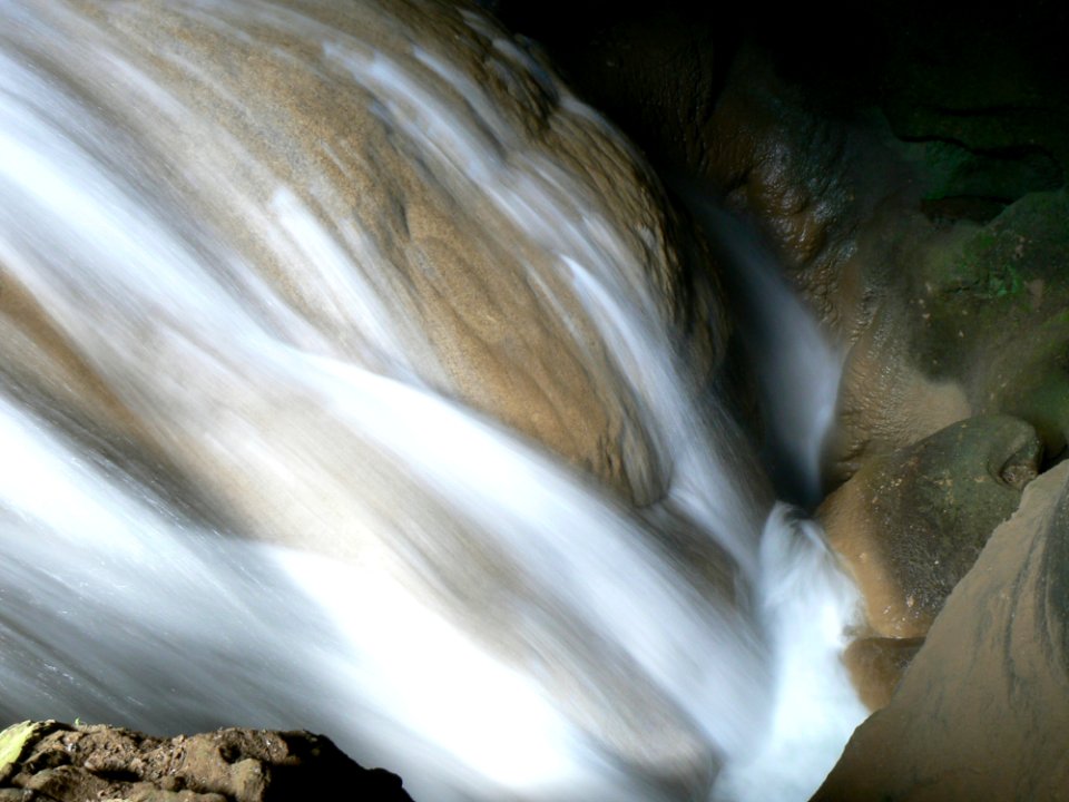 Falls With Brown Rocks