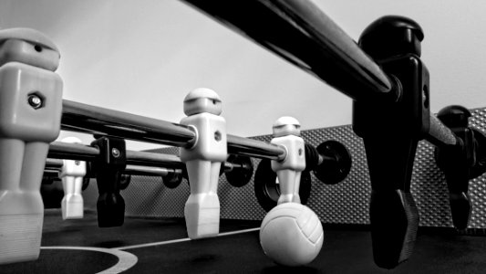 White And Black Foosball Table photo