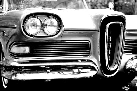 Classic Car In Grayscale Photography photo